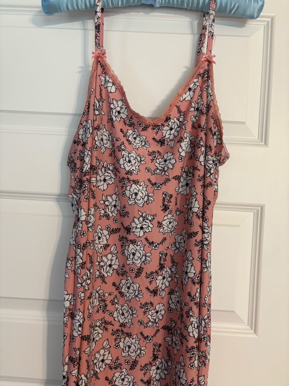 Pink Floral Lace-Trim Camisole Slip Top